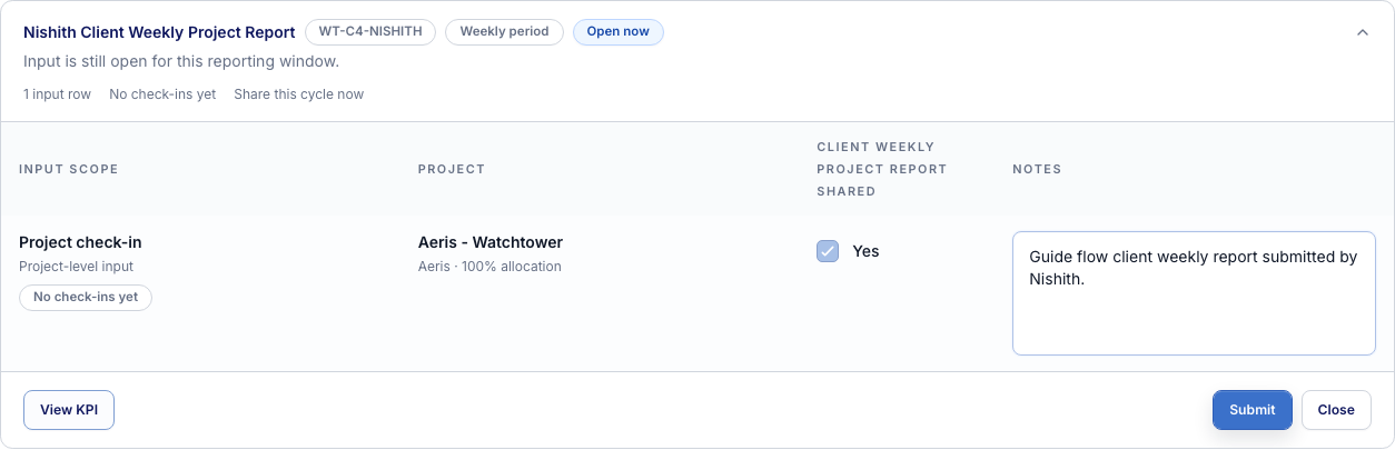 Fill the client report