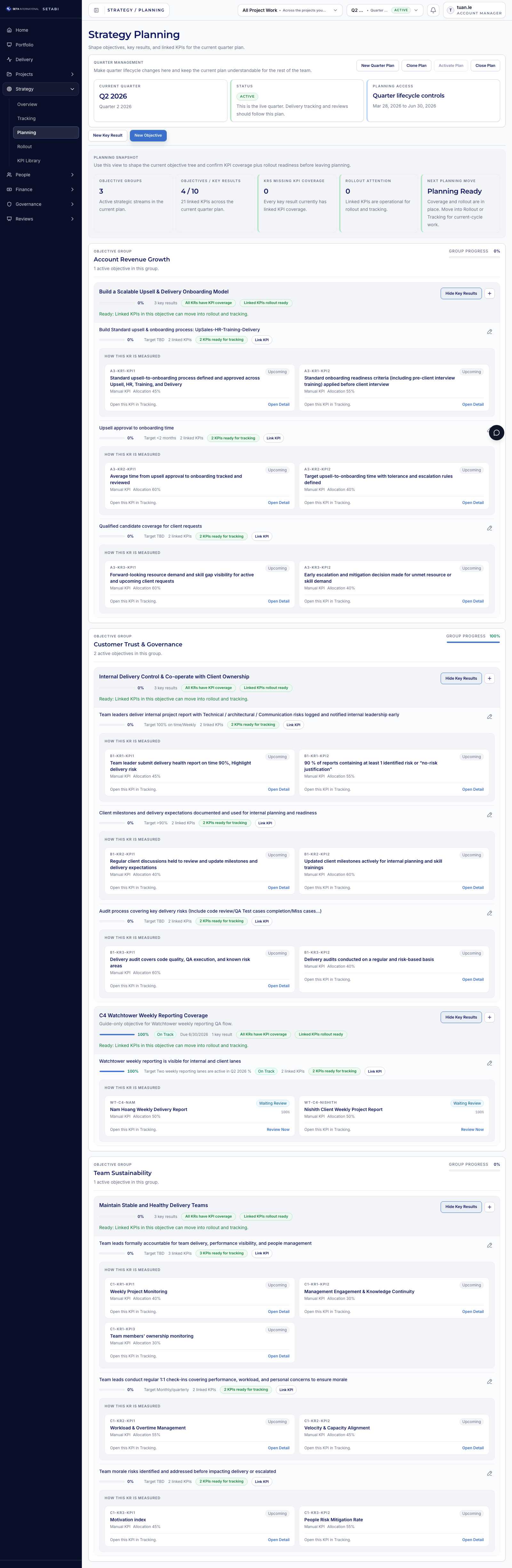 Open the new OKR again before review