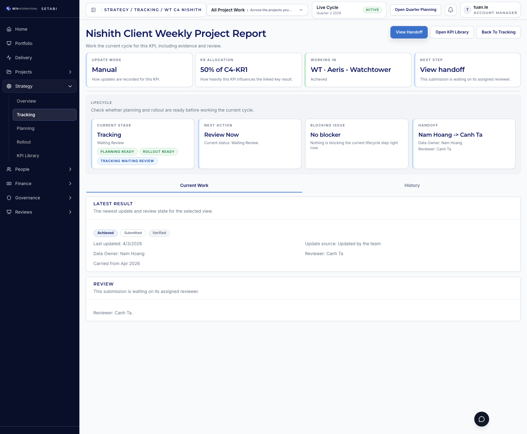 Check the client lane after Nishith submits